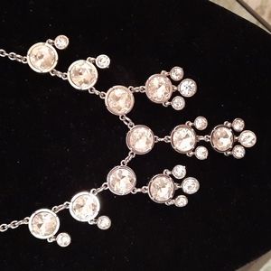Silver and crystal statement necklace